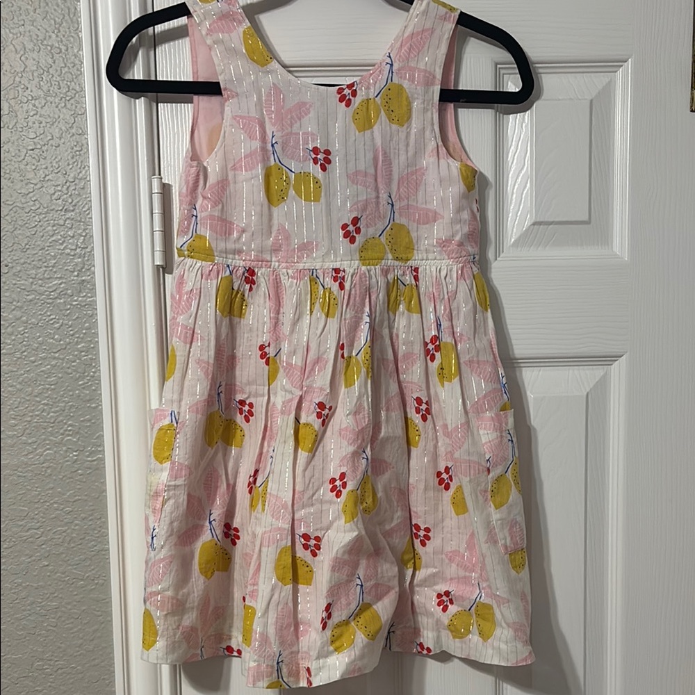 Floral Pink and Yellow Kids Pink Chicken Dress